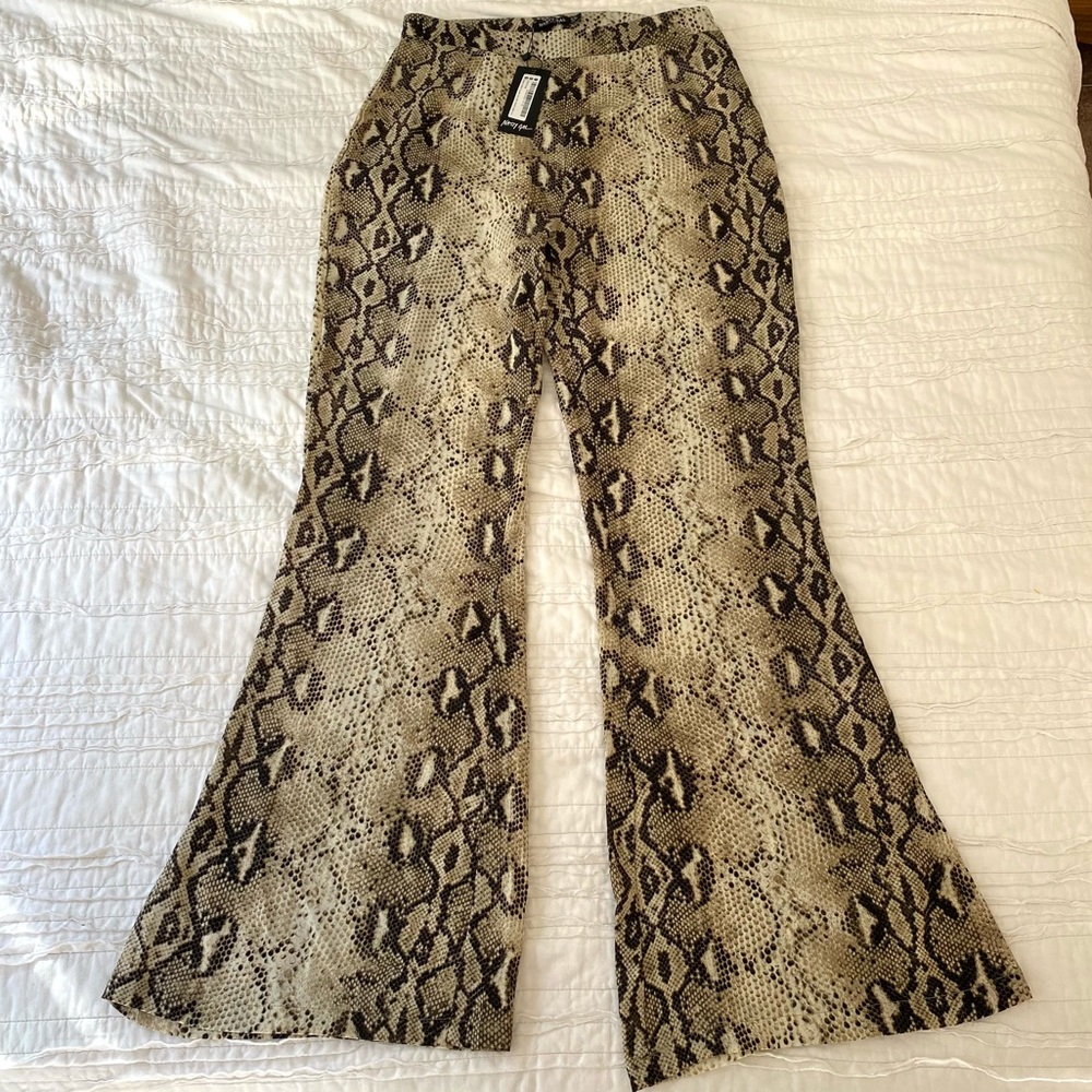NWT Snake Print Flared Pants - Picture 4 of 5